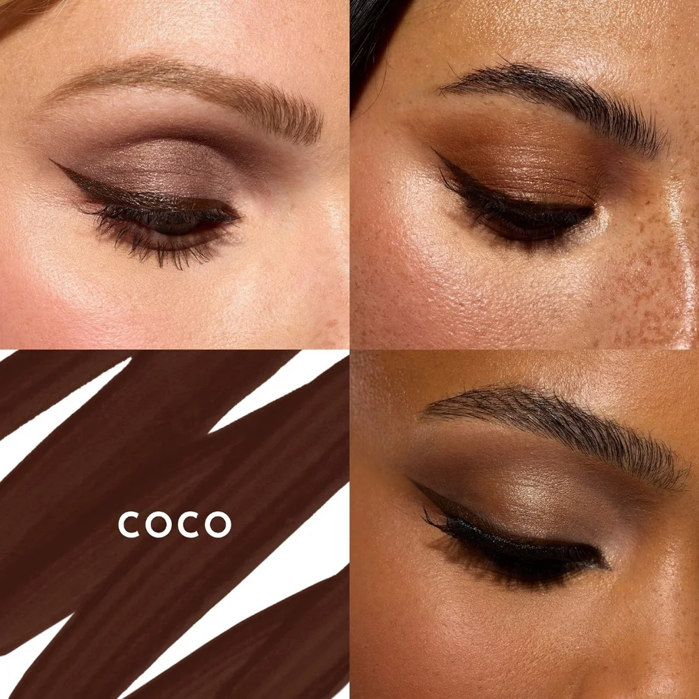 LAWLESS Ultra Black Coco Brown Precision Liquid Eyeliner Brush Tip - NEW